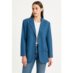 NEW! Pendleton 100% Virgin Wool Blazer Jacket Blue Women SZ 14